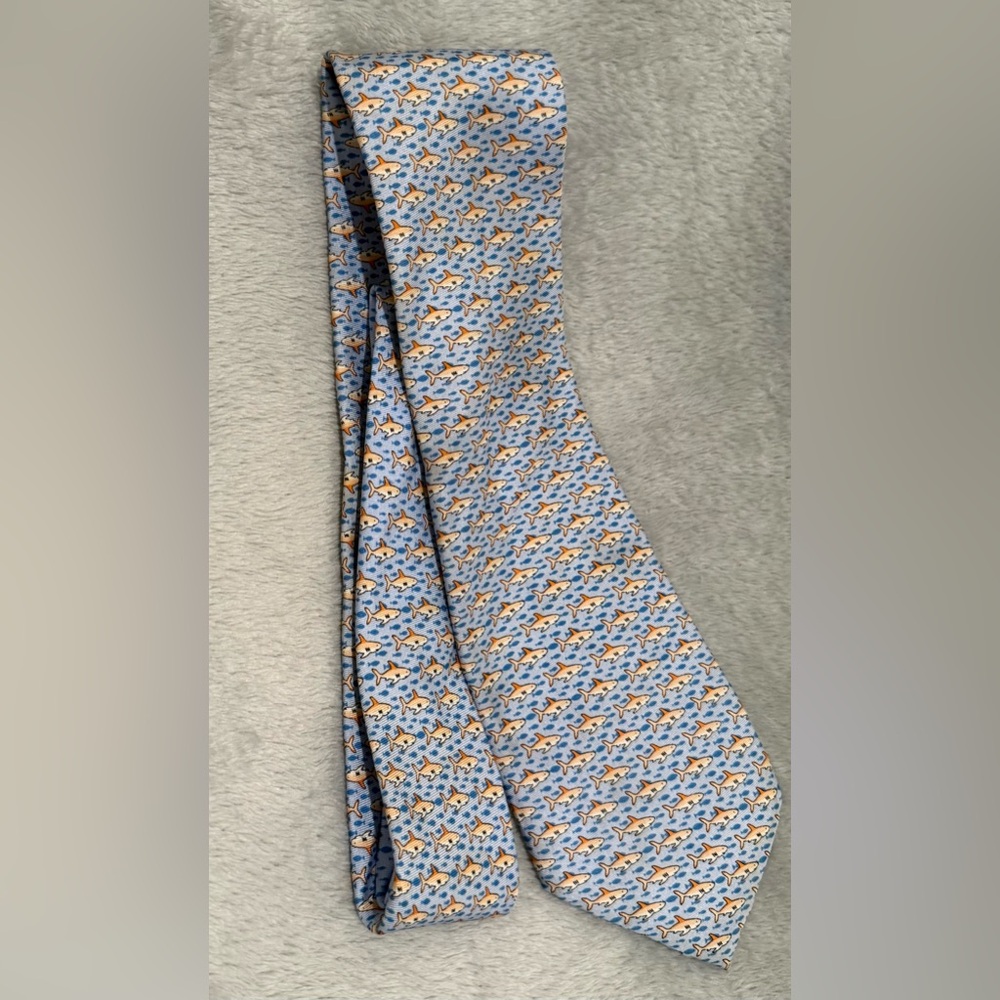 Tommy Hilfiger Tie | 100% Silk | Shark Print
